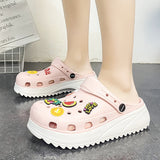 Summer Pink Cute Women's Garden Shoes Lightweight Platform Sandals Women Outdoor Non-slip Beach Slippers Women