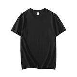 100% Cotton T Shirt Women Summer Casual Solid T-shirts Oversized Solid Tees Short Sleeve Female Basic Loose Soft Tops Mart Lion Black S 