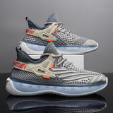  Real Explosive Men's Shoes Soft Soled Sports Casual Flying Woven Mesh Breathable Foreign Trade Mart Lion - Mart Lion