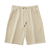 Summer Vintage Men's Casual Shorts Cotton Multicolor Drawstring Simple Sports Shorts Loose Mart Lion Light Camel M 