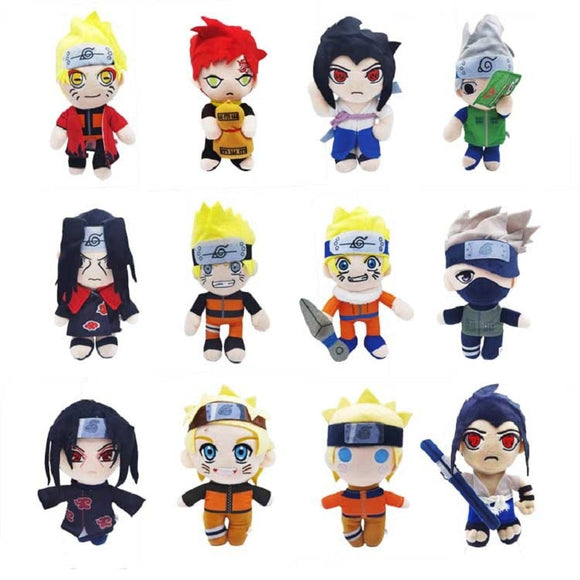  23-30cm Naruto Anime Plush Toys Naruto Uchiha Itachi Kakashi Sasuke Gaara Cute Figure Stuffed Dolls Pendant Kids Xmas Mart Lion - Mart Lion