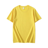 100% Cotton T Shirt Women Summer Casual Solid T-shirts Oversized Solid Tees Short Sleeve Female Basic Loose Soft Tops Mart Lion Yellow S 