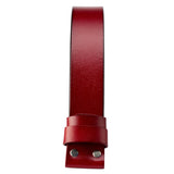 Cowskin Cow Real Genuine Leather Belt No Buckle for Smooth Buckle Cowboy 5 Colors Belts Body Without Buckle for Men's Accessories Mart Lion Red China 100cm