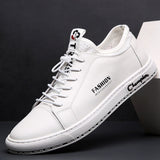 White Sneakers Men's Leather Casual Shoes Luxury Flats Vulcanized Running Sports Sneakers Mart Lion   