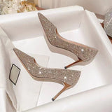 High Heels Women Wedding Shoes Bride Gold Heels Luxury Designer Elegant Party Sandals Dress Strip Pole Dance  Mart Lion
