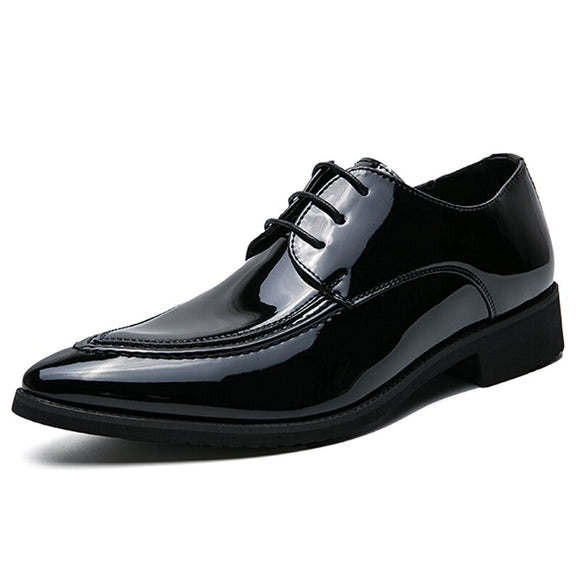 British Style Dress Shoes Men's Formal Antumn Split Leather Oxfords For Career Mart Lion Black 6.5 