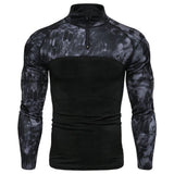 Men's Tactical Camouflage Athletic T-shirts Long Sleeve Men Tactical Military Clothing Combat Shirt Assault Army Costume Mart Lion Black S 