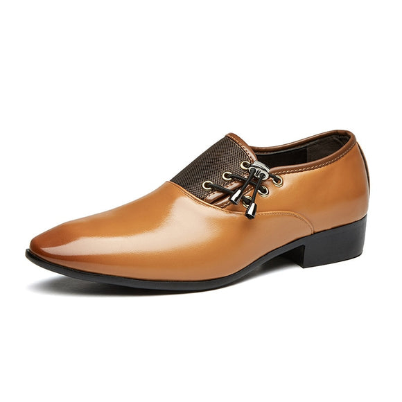 Men's Shoes Dress Leather Wedding Black Loafers Chaussure Homme Zapatos De Hombre Mart Lion yellow 38 
