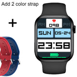 IWO Smart Watch Men's Women Bluetooth Call Sports Smartwatch X8max Heart Rate Sleep Monitor Fitness Tracker For Huawei Iphone Mart Lion Black add red blue China 