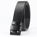 Cowskin Cow Real Genuine Leather Belt No Buckle for Smooth Buckle Cowboy 5 Colors Belts Body Without Buckle for Men's Accessories Mart Lion Black China 100cm