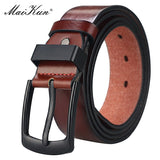 Maikun Men's Vintage Casual Belt Black Pin Buckle Student Versatile Leather Wide Belt Mart Lion   