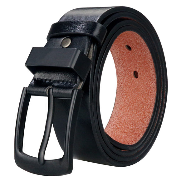 Maikun Men's Vintage Casual Belt Black Pin Buckle Student Versatile Leather Wide Belt Mart Lion Black 95cm 