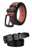 Maikun Men's Vintage Casual Belt Black Pin Buckle Student Versatile Leather Wide Belt Mart Lion   