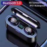  F9 Wireless Headphones Bluetooth Earphones Sports Wireless Earbuds Waterproof Mart Lion - Mart Lion