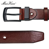 Maikun Men's Vintage Casual Belt Black Pin Buckle Student Versatile Leather Wide Belt Mart Lion   