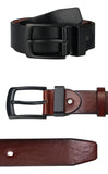 Maikun Men's Vintage Casual Belt Black Pin Buckle Student Versatile Leather Wide Belt Mart Lion   