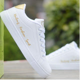 White Vulcanized Sneakers Boys Flat Shoes Men's Autumn sneakers Canvas Sneakers Mart Lion 8616-gold 39 