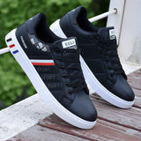 White Vulcanized Sneakers Boys Flat Shoes Men's Autumn sneakers Canvas Sneakers Mart Lion 8618-black 39 