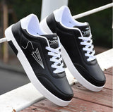 White Vulcanized Sneakers Boys Flat Shoes Men's Autumn sneakers Canvas Sneakers Mart Lion 8612-black 39 