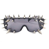 Windproof Sunglasses Women Oversized Mirror Men's Shades Glasses Metal Rivet Futuristic Female Eyewear NX Mart Lion   