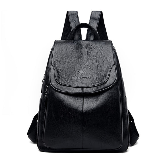 Women Large Capacity Backpack Purses Leather Female Vintage School Bags Travel Bagpack Ladies Bookbag Rucksack Mart Lion Black  