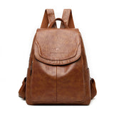 Women Large Capacity Backpack Purses Leather Female Vintage School Bags Travel Bagpack Ladies Bookbag Rucksack Mart Lion Yellow Brown  