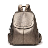 Women Large Capacity Backpack Purses Leather Female Vintage School Bags Travel Bagpack Ladies Bookbag Rucksack Mart Lion Bronze  