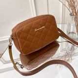 Women Luxury Handbags Embroidered Bag Female Leisure Shoulder Messenger  Mobile Phone Bag Mart Lion 100-brown-letter  