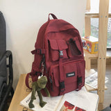 Women School Backpack Black Nylon Bagpack  Female Anti Theft Rucksack Casual Lady Travel Backpacks Korean Back Pack Mochila Mart Lion red1 China only bag