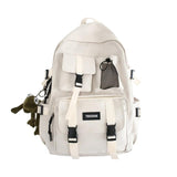 Women School Backpack Black Nylon Bagpack  Female Anti Theft Rucksack Casual Lady Travel Backpacks Korean Back Pack Mochila Mart Lion beige white China only bag