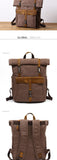 vintage Canvas Leather Backpacks Laptop Daypack for Traveling Teenager Back Pack Student Computer Rucksacks Mart Lion   